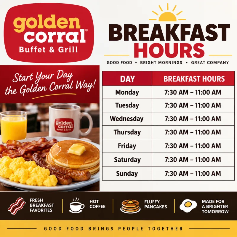 Golden Corral Breakfast Hours 2026 Start & Stop Times